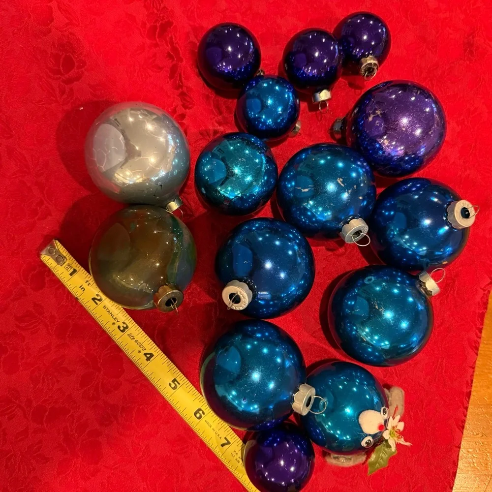 Vintage 15 Rauch Blue and Purple Christmas Ornaments